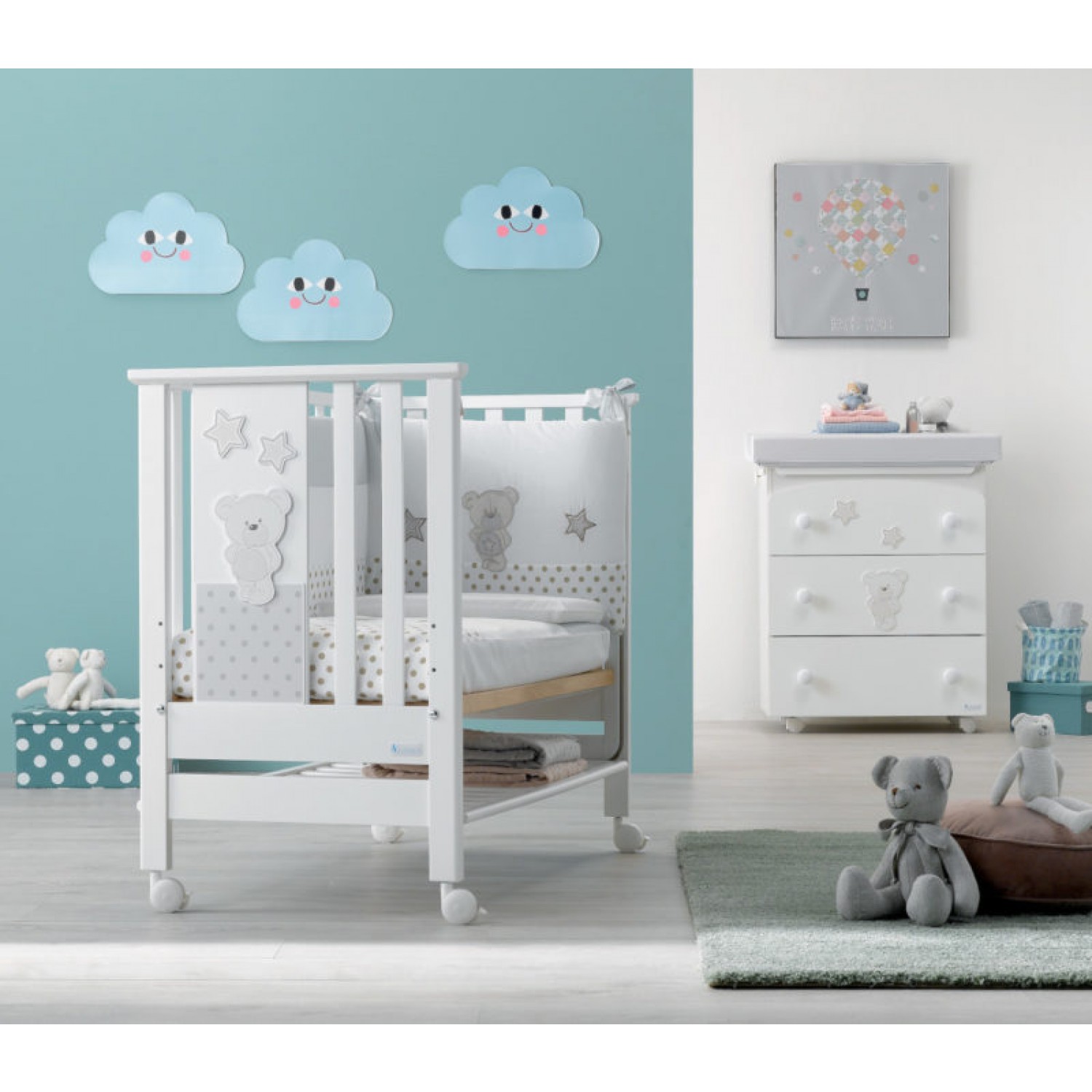 Azzurra Design Contact Art White Set (Kinderbett + Babywanne + Bettdecke + Matratze) von Azzurra Design