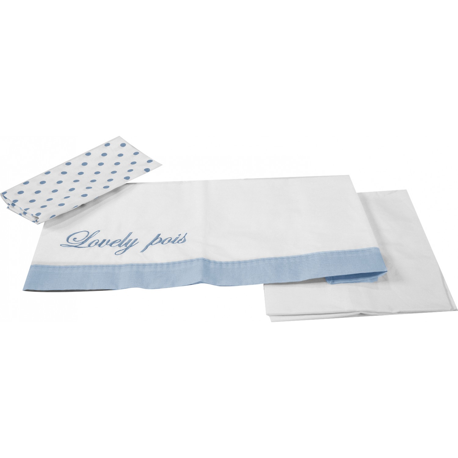 Bettwäsche für Kinderbett Kontakt Hellblau Design Schöne Pois Weiß Hellblau Bettwäsche für Kinderbett Kontakt Hellblau Design Schöne Pois Weiß Hellblau von Azzurra Design