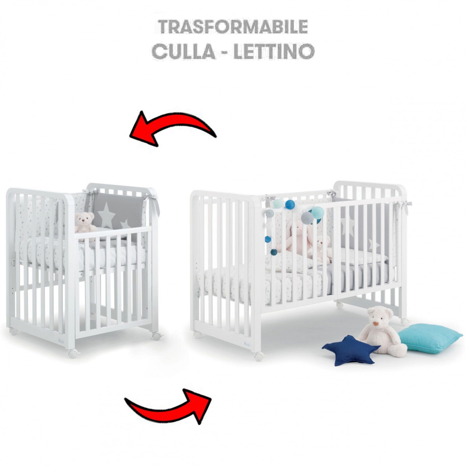 Lettino Trasformabile Azzurra Design Glam Uno X 9 Bianco Con Piumone Grigio Glammy Lettino Trasformabile Azzurra Design Glam Uno X 9 Bianco Con Piumone Grigio Glammy von Azzurra Design