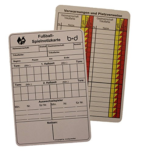 b+d Spielnotizkarten Fußball 50 Stück von B+D