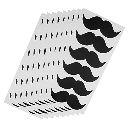 B Baosity 54 Stück Schnurrbart Aufkleber Selbstklebend Vinyl Bastelsticker Beschriftungsetiketten aus PVC Papier für Dekoration Behälter von B Baosity