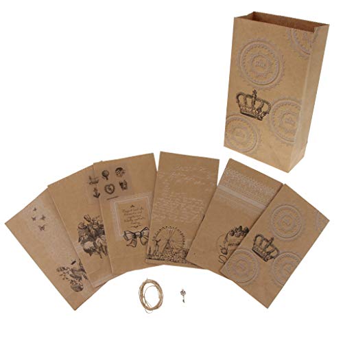 B Baosity 6 STK. Rustikale Kraftpapiertüten Selbstklebender Aufkleber Legierung Key Hanging Pendant von B Baosity