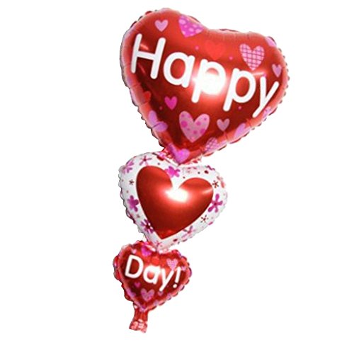 B Baosity Herzform Folienballons Gedruckte Aluminiumballons Partyzubehör von B Baosity