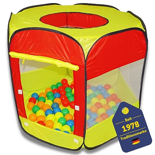 BEST SPORTING PopUp Bällebad Kinder & Baby mit 100 Bällen I 90 x 90 x 70 cm Bällebad mit Bällen I Indoor & Outdoor Spielzeug I Spielzelt Kinder aus 100% Nylon I inkl. Tragetasche von BEST SPORTING
