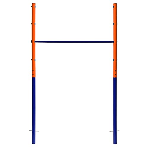 BEST SPORTING Turnreck Garten I Reckstange Garten Kinder und Erwachsene I Höhenverstellbare Kletterstange Outdoor in Blau-Orange I Turngeräte für Kinder für Spaß im Garten I Einzel - 118cm von BEST SPORTING