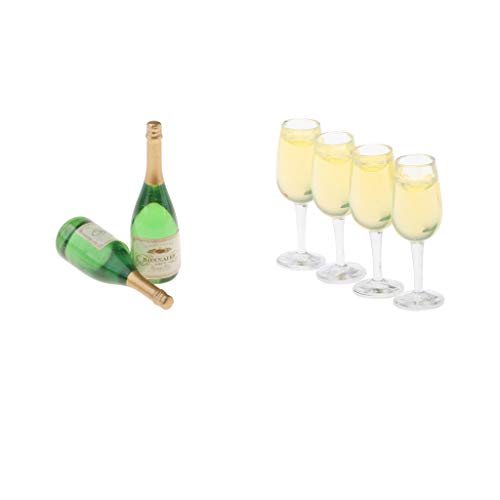 B Blesiya Setzen von 2pcs bunt Wein Flaschen mit 4pcs Wein Glas Puppenhaus 1/12 Maßstab B Blesiya Setzen von 2pcs bunt Wein Flaschen mit 4pcs Wein Glas Puppenhaus 1/12 Maßstab von B Blesiya