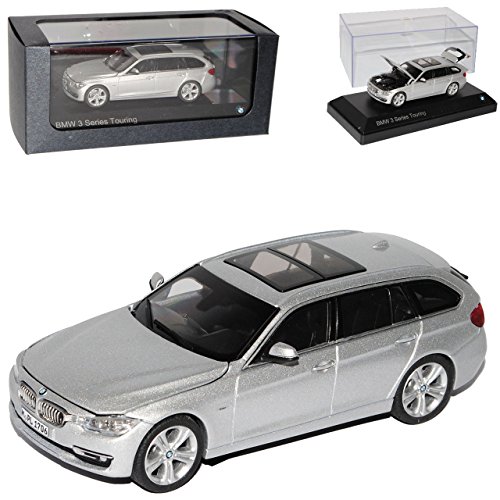 B-M-W 3er F31 Glacier Silber Kombi Ab 2012 1/43 Modell Auto mit individiuellem Wunschkennzeichen von B-M-W