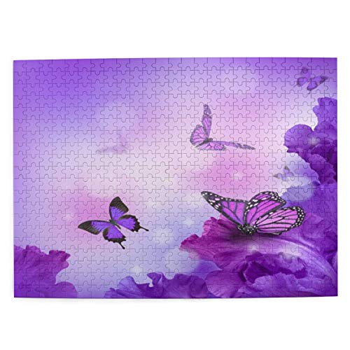 Frühling Sommer Schmetterling Lila Blumen Puzzle 500 Teile Holz Großes Poster Puzzle Spiel Kunstwerk für Erwachsene 20,4 x 15 Zoll Frühling Sommer Schmetterling Lila Blumen Puzzle 500 Teile Holz Großes Poster Puzzle Spiel Kunstwerk für Erwachsene 20,4 x 15 Zoll von B TREE