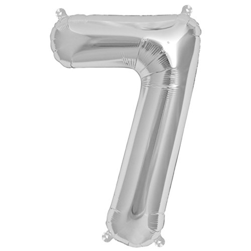 ballonfritz® Ballon Zahl 7 in Silber - XXL 40"/102cm - Folienballons für Luft oder Helium als Geburtstag, Jubiläum, Hochzeit oder Abschluss Geschenk, Party Dekoration oder Überraschung ballonfritz® Ballon Zahl 7 in Silber - XXL 40"/102cm - Folienballons für Luft oder Helium als Geburtstag, Jubiläum, Hochzeit oder Abschluss Geschenk, Party Dekoration oder Überraschung von ballonfritz