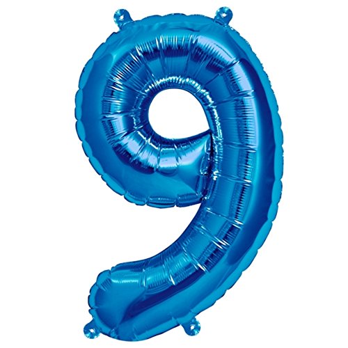 ballonfritz® Ballon Zahl 9 in Blau - XXL 40"/102cm - Folienballons für Luft oder Helium als Geburtstag, Jubiläum, Hochzeit oder Abschluss Geschenk, Party Dekoration oder Überraschung ballonfritz® Ballon Zahl 9 in Blau - XXL 40"/102cm - Folienballons für Luft oder Helium als Geburtstag, Jubiläum, Hochzeit oder Abschluss Geschenk, Party Dekoration oder Überraschung von ballonfritz