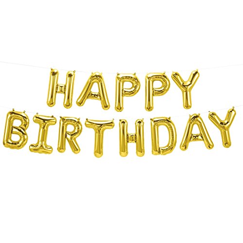 ballonfritz® Luftballon HAPPY BIRTHDAY -Schriftzug in GOLD - XXL Folienballon als Geburtstags Deko, Begrüßung, Party Geschenk oder Fotorequisite ballonfritz® Luftballon HAPPY BIRTHDAY -Schriftzug in GOLD - XXL Folienballon als Geburtstags Deko, Begrüßung, Party Geschenk oder Fotorequisite von ballonfritz