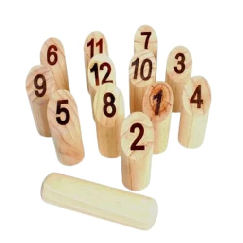 B&G International Nordic Kegelspiel aus Holz, kompakt, für Kinder und Erwachsene, Geschicklichkeitsspiel und Präzision, ideal für den Außenbereich – ab 6 Jahren von B&G International
