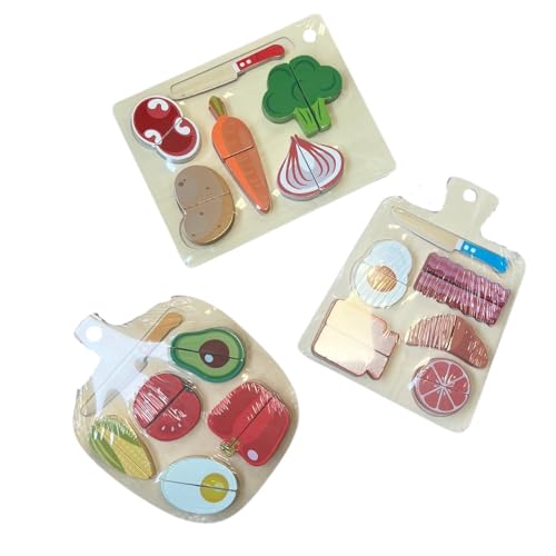 Obst- und Gemüseset zum Schneiden aus Holz, Montessori Lernspielzeug für Küche und Essen, Kinder ab 2 Jahren Obst- und Gemüseset zum Schneiden aus Holz, Montessori Lernspielzeug für Küche und Essen, Kinder ab 2 Jahren von B&G International