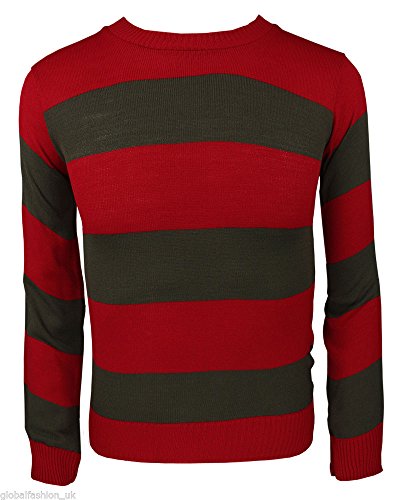 Freddy Krueger Horror Pullover für Damen, Mädchen, Jungen, Herren, Rot / Grün von B&S Trendz