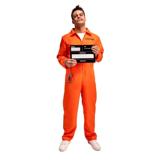 ORANGE CONVICT SUIT PRISONER ADULT COSTUME FANCY DRESS UP PARTY STAG NIGHT von Wicked Costumes