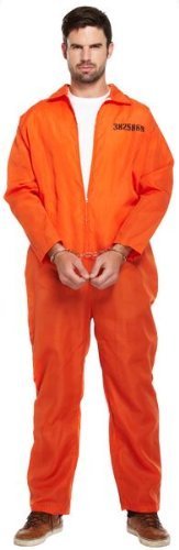 Prisoner Fancy Dress Costume (Orange) von B&S Trendz