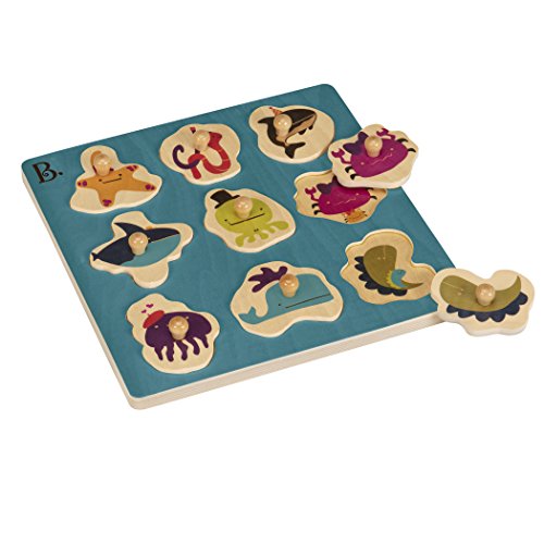 B. toys Puzzle Holzspielzeug – Holzpuzzle, Steckpuzzle für Kinder mit Meerestieren – Formensortierspiel ab 18 Monaten (10 Teile) von B.