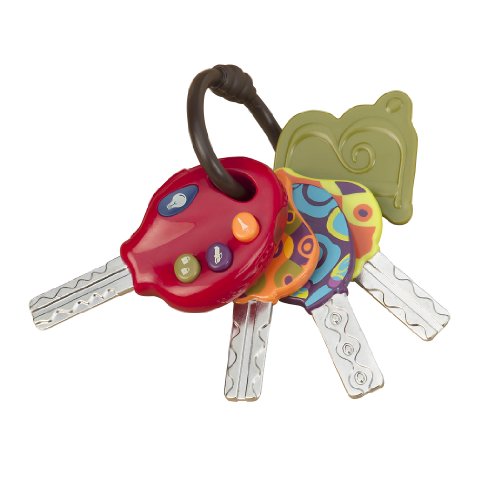 B. toys Baby Spielzeug Luckeys Spielzeugschlüssel Rot – Autoschlüssel mit Licht und Geräuschen für Kinder ab 10 Monaten von B. toys