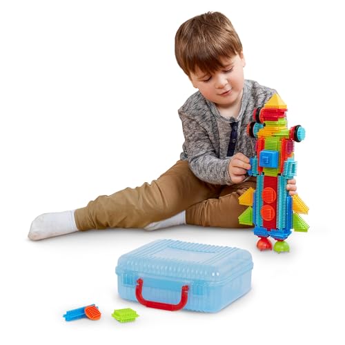 Bristle Blocks 50 Teile Bausteine Basic Set – Lernspielzeug Bauklötze mit Borsten, Motorikspielzeug – Kinder und Baby Spielzeug ab 2 Jahren von Battat