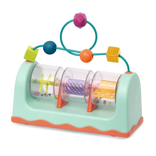 B. toys BX1853Z Spin, Rattle & ROLL – Mint B.Toys Motorikspielzeug türkis mit Perlenlabyrinth, Farben, Formen, buntes Lernspielzeug für Babys ab 6 Monaten-45531 von B. toys