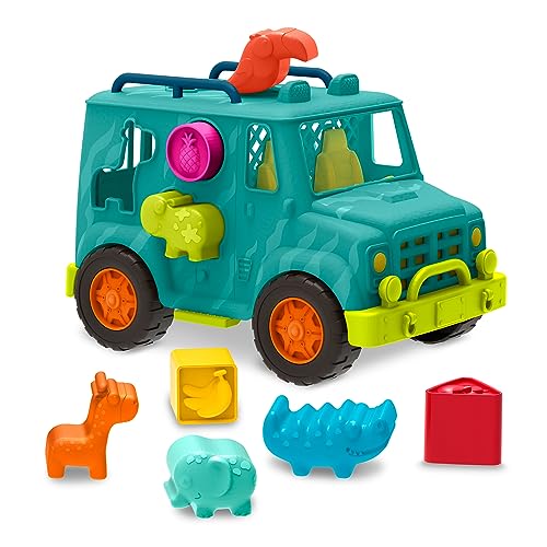 B.Toys Happy Cruisers - Tierrettungsfahrzeug mit Leuchtend bunter Steckspiel-Funktion, geeignet ab 12 Monaten - 45533 von B.