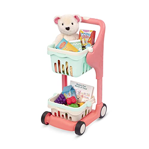 B. toys Einkaufswagen für Kinder mit Spielzeug Einkaufskorb, Essen, Kuscheltier, Bilderbuch – Kinderküche, Spielküche, Kaufladen Zubehör ab 2 Jahre von B.
