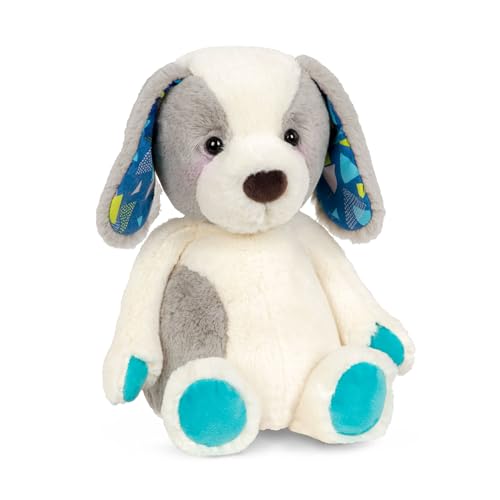 B. toys Kuscheltier Hund – Superweich mit langen Ohren – Plüschtier Welpe grau weiß, Baby und Kinder Spielzeug für Mädchen und Jungen ab 0 Monate von B. toys