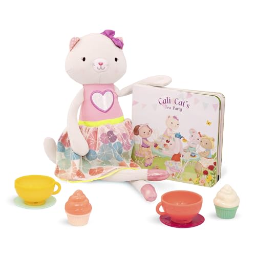 B. toys Teeservice Set mit Kuscheltier Katze – Spielzeug Essen, Geschirr, Bilderbuch, Plüschtier Ballerina – Kinderküche Zubehör für Kinder ab 18 Monate von B. toys