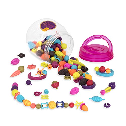 B. toys 150 Teile Bastelset Kinder Pop Arty – Schmuck Basteln, Bunte Perlen zum Zusammenstecken, Kinderschmuck, DIY – Spielzeug ab 4 Jahren von B.