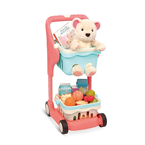 B. toys Einkaufswagen für Kinder mit Spielzeug Einkaufskorb, Essen, Kuscheltier, Bilderbuch – Kinderküche, Spielküche, Kaufladen Zubehör ab 2 Jahre von B. toys