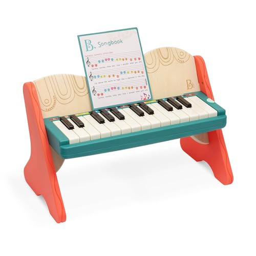 B. toys Spielzeug Klavier aus Holz mit Liederbuch, Piano Holzspielzeug, Musikspielzeug, Musikinstrument zum Klavier spielen lernen für Kinder ab 3 Jahren von B. toys