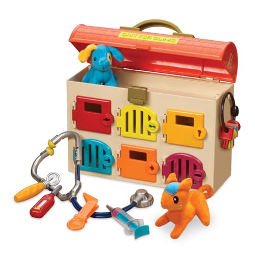 B. toys Tierarztkoffer für Kinder mit Kuscheltieren, Stethoskop, Spritze und mehr – Arztkoffer Tierarzt Spielzeug, Doktorkoffer Tierklinik ab 2 Jahren von B. toys