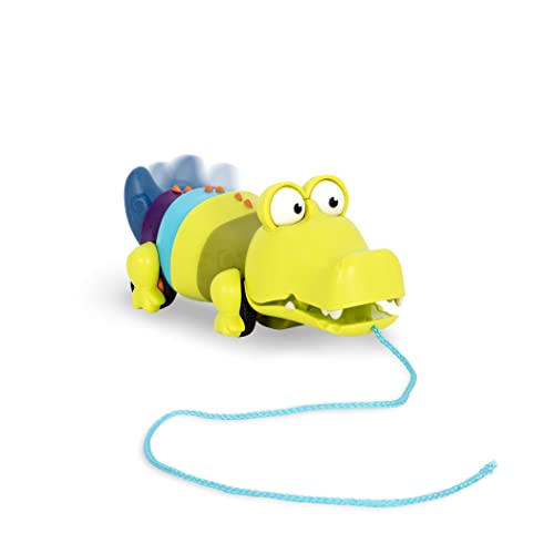 B. toys Nachziehspielzeug Krokodil – Nachziehtier mit Schnur, Motorikspielzeug – Spielzeug für Kinder ab 18 Monaten von B. toys
