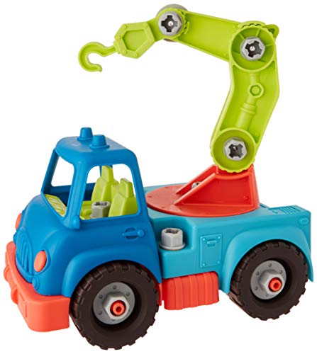 B. Toys by Battat 44891 B. Happy Cruisers Kranwagen zum Bauen, Mehrfarbig von Battat