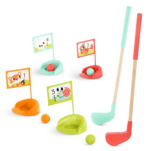 B. toys Mini Golf Set Spielzeug für Kinder aus Holz – Holzspielzeug Golfschläger und Golfbälle – Indoor und Outdoor Spielzeug für Mädchen und Jungen ab 3 Jahre von B. toys