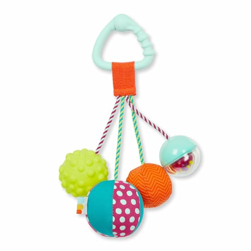 B. toys BX2254Z Baby Spielzeug 4 Beißring – Motorikspielzeug mit verschiedenen Bällen, Rassel, Formen und Geräusche – für Babys ab 3 Monaten, Bunt von B. toys