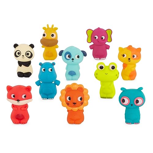 B. - 10 Fingerpuppen - Tier-Fingerpuppen - Fuchs, Panda, Nilpferd, Giraffe, Hund - Löwe, Katze, Frosch, Elefant, Eule - ab 10 Monaten - Pinky Pals Crew von B. toys