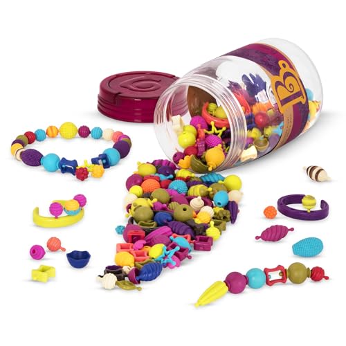 B. toys 275 Teile Bastelset Kinder Pop Arty – Schmuck Basteln, Bunte Perlen zum Zusammenstecken, Kinderschmuck, DIY – Spielzeug ab 4 Jahren von B. toys