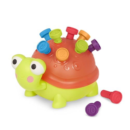 B. toys BX1998Z Teaching Turtle- Schildkröte mit Zahlen, motorisches Steckspielzeug mit Licht und Sound, geeignet ab 18 Monaten-45537, Mehrfarbig von B. toys