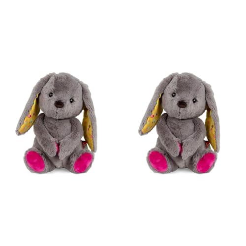 B. toys Kuscheltier Hase – Superweich mit Langen Ohren – Plüschtier grau, Baby und Kinder Spielzeug für Mädchen und Jungen ab 0 Monate (Packung mit 2) von B.
