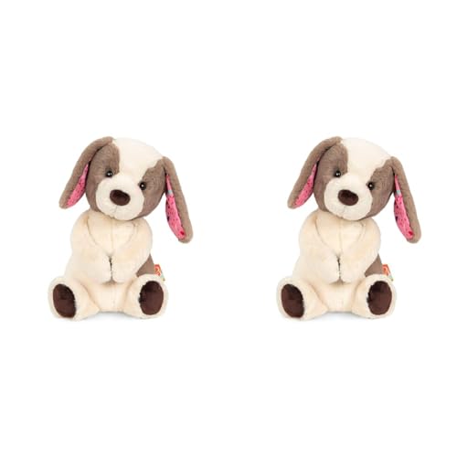 B. toys Kuscheltier Hund – Superweich mit Langen Ohren – Plüschtier Welpe braun weiß, Baby und Kinder Spielzeug für Mädchen und Jungen ab 0 Monate (Packung mit 2) von B.