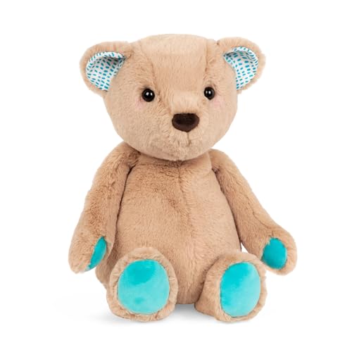 B. toys Kuscheltier Teddybär – Superweich mit süßen Ohren – Plüschtier Teddy braun türkis, Baby und Kinder Spielzeug für Mädchen und Jungen ab 0 Monate von B. toys