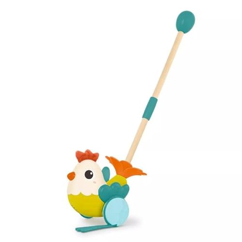 B. Toys – Animal Push Toy – Stick Toy for Toddlers, Kids – Sturdy Wooden Pole – Push-Powered Sounds & Flappy Wings – 12 Months + – Chick-n-Chase von B.