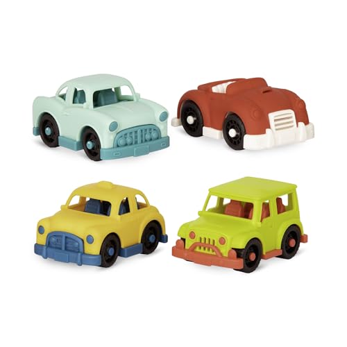 B.Toys Happy Cruisers - Mini Auto Set 2 mit Oldtimer, Taxi, Geländewagen, Sportwagen, bunt, geeignet für Kinder ab 12 Monaten - 45541 von B.