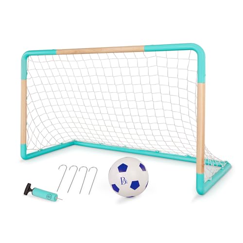 B. Toys – Kids Soccer Net & Ball – Kid-Sized Net w/Wooden Frame – One-Click Assembly & Ground Stakes – Inflatable Mini Ball & Pump – 3 Years + – Soccer Net & Ball von B.