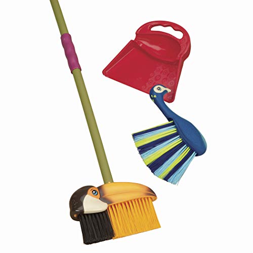 B. Toys Tropicleania Reinigungsset – Kinder Putzset mit Tukan-Besen, Pfauen-Handbesen & Kehrschaufel – Spielzeug Putzset für Rollenspiele & Motorik – Ab 2 Jahren von B.