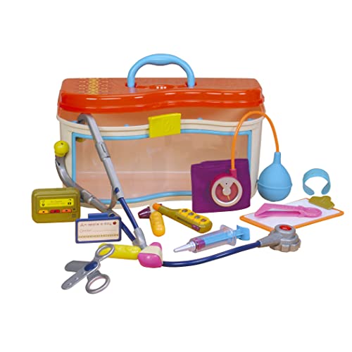 B. toys Arztkoffer Kinder Deluxe 14 Teile mit Geräuschfunktionen – Fieberthermometer, Spritze, Stethoskop und mehr – Spielzeug ab 18 Monaten von B.
