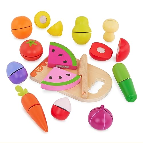 B. Toys BX2334Z Pretend Set – 12 Wooden Vegetables to Cut – Sliceable Food for Toddlers, Kids Knife & Cutting Board – 2 Years + – Chop 'n' Play-Fruits & Veggies, Multi B. Toys BX2334Z Pretend Set – 12 Wooden Vegetables to Cut – Sliceable Food for Toddlers, Kids Knife & Cutting Board – 2 Years + – Chop 'n' Play-Fruits & Veggies, Multi von B.