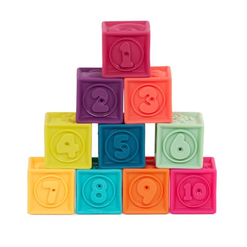 B. toys Baby Spielzeug Stapelturm, weiche Bausteine, Bauklötze Motorikspielzeug, Lernspielzeug, Spielwürfel mit Zahlen und Tieren ab 6 Monaten, 10 Teile B. toys Baby Spielzeug Stapelturm, weiche Bausteine, Bauklötze Motorikspielzeug, Lernspielzeug, Spielwürfel mit Zahlen und Tieren ab 6 Monaten, 10 Teile von B.
