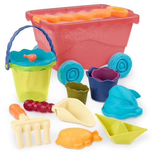 B. toys Sandspielzeug 11 Teile mit Bollerwagen Rot – Sandkasten Spielzeug, Strand, Spielplatz mit Eimer, Schaufel, Sandförmchen – Spielzeug ab 18 Monaten B. toys Sandspielzeug 11 Teile mit Bollerwagen Rot – Sandkasten Spielzeug, Strand, Spielplatz mit Eimer, Schaufel, Sandförmchen – Spielzeug ab 18 Monaten von B.